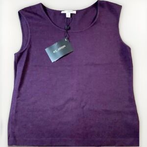 St John Santana Knit Tank Top P  GARNET (PURPLE) NWT